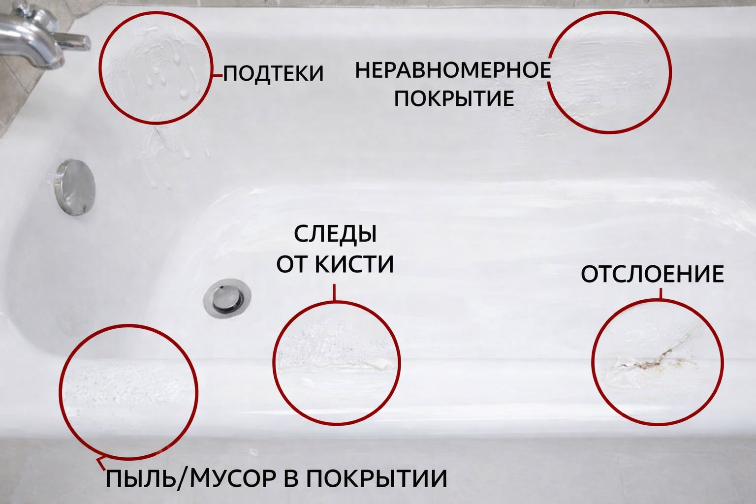 Ошибки при самостоятельной реставрации ванны