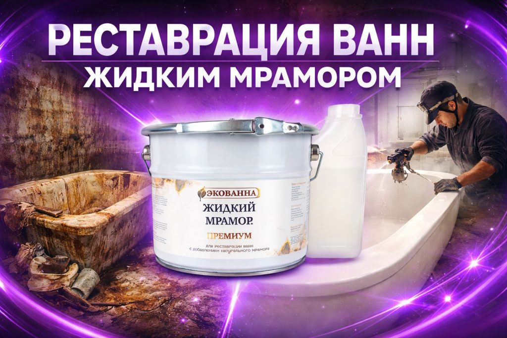 Реставрация ванн жидким мрамором