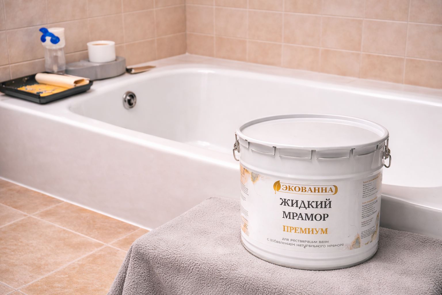 Реставрация ванны жидким мрамором