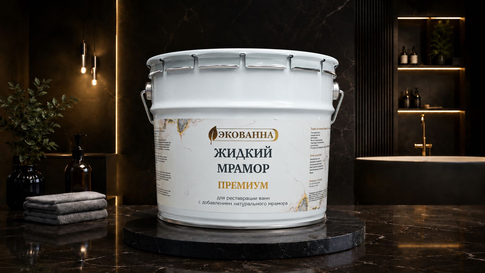 Премиальная реставрация ванны жидким мрамором